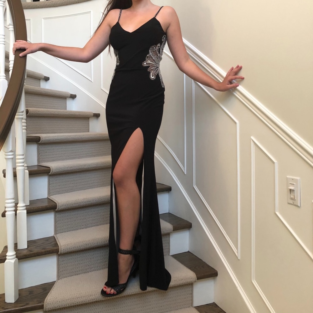 Beautiful black long prom dress